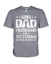 Load image into Gallery viewer, I'm A Dad Husband And A Veteran Gift For Family Guys V-Neck
