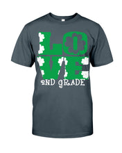 Load image into Gallery viewer, 2nd Grade Love White Clover St Patrick's Day Gift For Teacher Guys Tee
