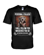 Load image into Gallery viewer, Standard Schnauzer Personal Stalker St. Patrick's Day Printed Mug Guys V-Neck
