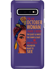 Load image into Gallery viewer, Im An October Woman I Have Three Sides Birthday Gift Phone case
