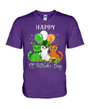 Load image into Gallery viewer, Lovely Cat And Balloons Happy St Patrick's Day Gift For Cat Lovers Guys V-Neck

