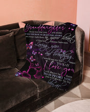 Load image into Gallery viewer, Mimi Gift For Granddaughter Butterflies Loving You And Breathing Fleece Blanket
