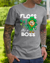 Load image into Gallery viewer, Funny Leprechaun Floss Like A Boss Shamrock Design St Patrick's Day Gift Guys Tee
