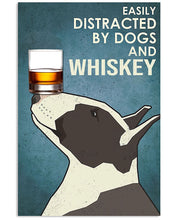 Load image into Gallery viewer, Bull Terrier Dogs And Whiskey Gift For Dog Lovers Vertical Poster

