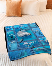Load image into Gallery viewer, Blue Dolphin Under The Ocean Gift For Dolphin Lovers Fleece Blanket
