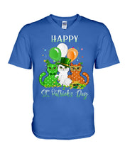Load image into Gallery viewer, Lovely Cat And Balloons Happy St Patrick's Day Gift For Cat Lovers Guys V-Neck
