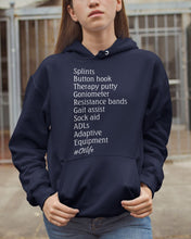 Load image into Gallery viewer, Splints Button Hook Therapy Putty Goniometer Resistance Bands Hoodie
