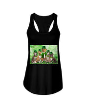 Load image into Gallery viewer, Staffordshire Leprechaun St Patrick's Day Gift For Dog Lovers Ladies Flowy Tank
