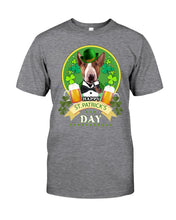 Load image into Gallery viewer, Bull Terrier With Beer Celebrate St Patrick's Day Gift For Dog Lovers Guys Tee
