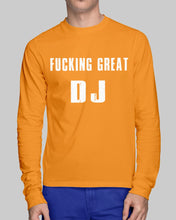Load image into Gallery viewer, Fucking Great DJ Black And White Printed Mug Unisex Long Sleeve
