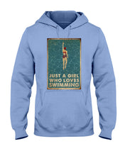 Load image into Gallery viewer, Just A Girl Who Loves Swimming Gift For Girls Hoodie
