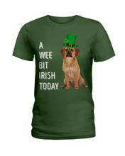 Load image into Gallery viewer, Puggle Irish Today Dog Lovers St. Patrick's Day Printed Mug Ladies Tee
