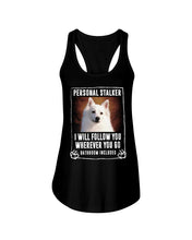 Load image into Gallery viewer, American Eskimo Personal Stalker St. Patrick's Day Printed Mug Ladies Flowy Tank
