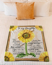 Load image into Gallery viewer, Sunflowers Mandala Gift For Daughter Love You Forever Fleece Blanket
