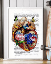 Load image into Gallery viewer, Human Heart Anatomy Butterfly Meaningful Gift For Cardiologist Vertical Poster
