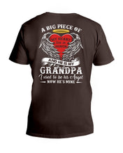 Load image into Gallery viewer, Gift For Grandpa A Big Piece Of My Heart Lives Guys V-Neck
