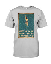 Load image into Gallery viewer, Just A Girl Who Loves Swimming Gift For Girls Guys Tee
