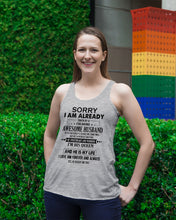 Load image into Gallery viewer, A Freaking Awesome Husband Is My Life Ladies Flowy Tank
