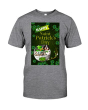 Load image into Gallery viewer, Bernese Mountain  And Baby Yoda Shamrock St. Patrick's Day Color Changing Mug Guys Tee
