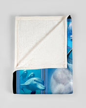 Load image into Gallery viewer, Blue Dolphin Under The Ocean Gift For Dolphin Lovers Fleece Blanket
