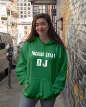 Load image into Gallery viewer, Fucking Great DJ Black And White Printed Mug Hoodie
