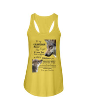 Load image into Gallery viewer, Wolf Grandma Gift For Grandson Believe In Yourself Ladies Flowy Tank
