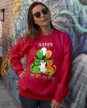 Load image into Gallery viewer, Lovely Cat And Balloons Happy St Patrick's Day Gift For Cat Lovers Sweatshirt
