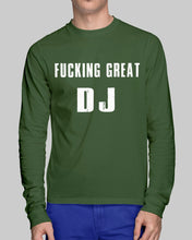 Load image into Gallery viewer, Fucking Great DJ Black And White Printed Mug Unisex Long Sleeve
