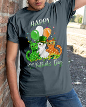 Load image into Gallery viewer, Lovely Cat And Balloons Happy St Patrick's Day Gift For Cat Lovers Guys Tee
