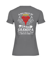 Load image into Gallery viewer, Gift For Grandpa A Big Piece Of My Heart Lives Ladies Tee
