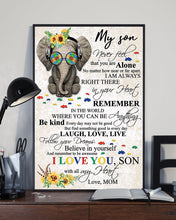 Load image into Gallery viewer, Elephant Wear Sunglasses Gift For Autism Son Laugh Love Live Vertical Poster
