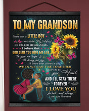 Load image into Gallery viewer, Pink Butterflies Sunflower I'll Stay There Forever Grandma Gift For Grandson Matte Canvas
