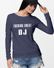 Load image into Gallery viewer, Fucking Great DJ Black And White Printed Mug Unisex Long Sleeve
