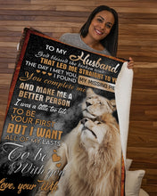 Load image into Gallery viewer, Great Universe Lion Little Too Late To Be Your First Gift For Husband Sherpa Blanket
