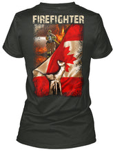 Load image into Gallery viewer, Firefighter Behind Canada Flag Gift For Firefighter Ladies V-Neck
