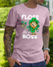 Load image into Gallery viewer, Funny Leprechaun Floss Like A Boss Shamrock Design St Patrick's Day Gift Guys Tee
