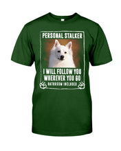 Load image into Gallery viewer, American Eskimo Personal Stalker St. Patrick's Day Printed Mug Guys Tee
