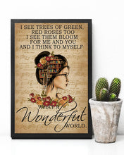 Load image into Gallery viewer, Floral Music Sheet What A Wonderful World Reading Vertical Poster
