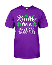 Load image into Gallery viewer, Physical Therapist Green Lip Shamrock St. Patrick's Day Color Changing Mug Guys Tee
