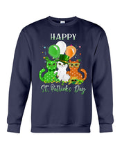 Load image into Gallery viewer, Lovely Cat And Balloons Happy St Patrick's Day Gift For Cat Lovers Sweatshirt
