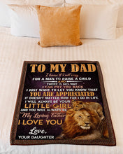 Load image into Gallery viewer, Daughter Gift For Dad Lion I Will Always Be Your Little Girl Fleece Blanket
