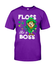 Load image into Gallery viewer, Funny Leprechaun Floss Like A Boss Shamrock Design St Patrick's Day Gift Guys Tee
