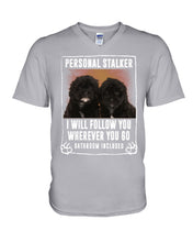 Load image into Gallery viewer, Black Pooshi Black Shipoo Personal Stalker St. Patrick's Day Printed Mug Guys V-Neck
