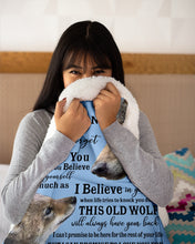 Load image into Gallery viewer, Wolf Grandma Gift For Grandson Believe In Yourself Sherpa Blanket
