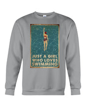 Load image into Gallery viewer, Just A Girl Who Loves Swimming Gift For Girls Sweatshirt
