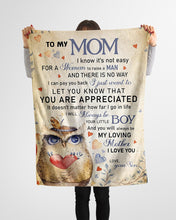 Load image into Gallery viewer, Owl Son Gift For Mom Always Be My Loving Mother Fleece Blanket
