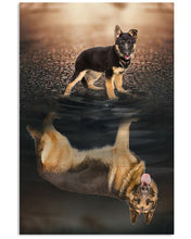 Load image into Gallery viewer, German Shepherd Reflection In Water Believe In Yourself Gift For Dog Lovers Vertical Poster
