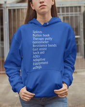 Load image into Gallery viewer, Splints Button Hook Therapy Putty Goniometer Resistance Bands Hoodie
