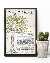 Load image into Gallery viewer, Tree Thank For Being Mine Gift For Best Friend Vertical Poster
