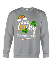 Load image into Gallery viewer, Rainbow And Cloud Horseshoe One Lucky Spanish Teacher St Patrick's Day Gift Sweatshirt
